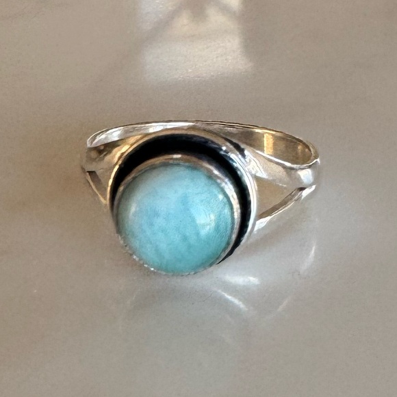 NWOT Sundance Pale Sky Ring, Larimar, Sterling Silver - Picture 3 of 7